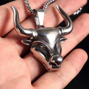 Men's Horn Pendant Stainless Steel Necklace