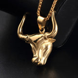 Men's Horn Pendant Stainless Steel Necklace