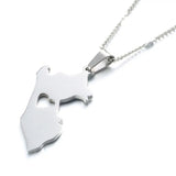 Stainless Steel Peru Map Pendant Necklace