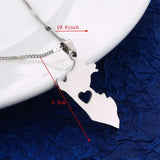 Stainless Steel Peru Map Pendant Necklace