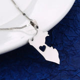 Stainless Steel Peru Map Pendant Necklace