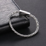 Stainless Steel Punk Buddha Bracelet for Women Men