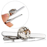 Steampunk Men's Tie Clip Vintage Watch Movement Tie Clasp Tack