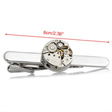 Steampunk Men's Tie Clip Vintage Watch Movement Tie Clasp Tack