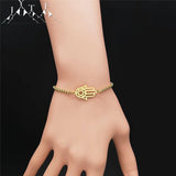 Stainless Steel Fatima Hamsa Hand Bracelet Women/Men Islam Hexagram Bracelet