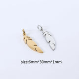 Stainless Steel Feather Pendant for DIY Necklace