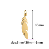 Stainless Steel Feather Pendant for DIY Necklace