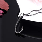 Stainless Steel FishingHook Pendant Necklace Cremation Urn