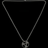 Stainless Steel Fitness Necklace Weight Plate Pendant Silver Barbell Dumbbell