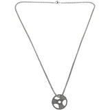 Stainless Steel Fitness Necklace Weight Plate Pendant Silver Barbell Dumbbell