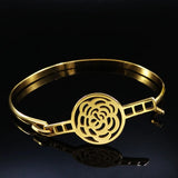 Stainless Steel Flower Bangles For Women - B6117BS07