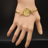 Stainless Steel Flower Bangles For Women - B6117BS07