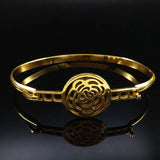Stainless Steel Flower Bangles For Women - B6117BS07