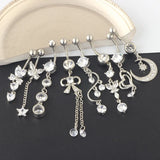 Stainless Steel Flower Belly Piercing Set 14G Butterfly Belly Button Ring Bulk