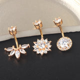 Stainless Steel Flower Belly Piercing Set 14G Butterfly Belly Button Ring Bulk