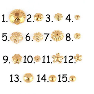 Stainless Steel Flower Charms Pendants Ear cap Bead Caps Charms For Jewelry