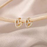 Stainless Steel Flower Hoop Earrings Dainty Geometry Wedding Jewelry