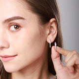 Stainless Steel Flower Hoop Earrings Dainty Geometry Wedding Jewelry