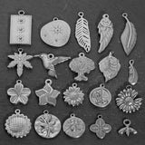 Stainless Steel Flower Pendant Bird Charms for DIY Jewelry