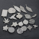 Stainless Steel Flower Pendant Bird Charms for DIY Jewelry