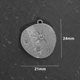 Stainless Steel Flower Pendant Bird Charms for DIY Jewelry