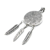 Stainless Steel Eagle Feather Pendant Necklace