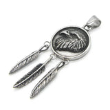 Stainless Steel Eagle Feather Pendant Necklace