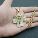 Football Player No. 7 Necklace Soccer Ball Lover Gift