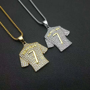 Football Player No. 7 Necklace Soccer Ball Lover Gift