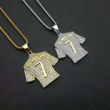 Football Player No. 7 Necklace Soccer Ball Lover Gift