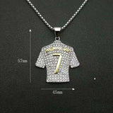 Football Player No. 7 Necklace Soccer Ball Lover Gift