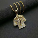 Football Player No. 7 Necklace Soccer Ball Lover Gift