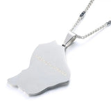 French Guiana Map Pendant Necklace Stainless Steel Women Jewelry