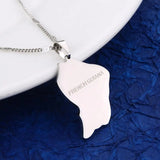 French Guiana Map Pendant Necklace Stainless Steel Women Jewelry