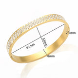Stainless Steel Crystal Bracelet CZ Bangle Party Jewelry Gift
