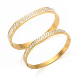 Stainless Steel Crystal Bracelet CZ Bangle Party Jewelry Gift