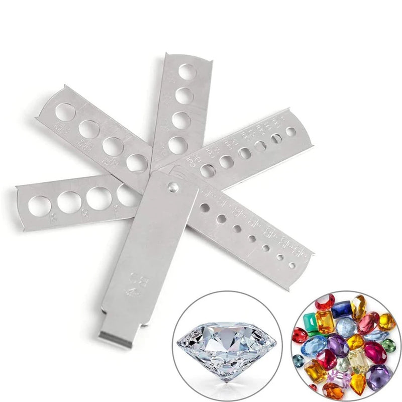 Stainless Steel Gemstone Measuring Card - Durable Jewelry Accessories