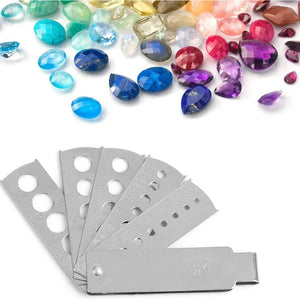 Stainless Steel Gemstone Measuring Card - Durable Jewelry Accessories
