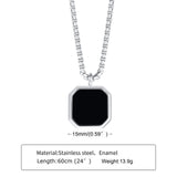 Men's Geometric Square Pendant Necklace
