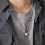 Men's Geometric Square Pendant Necklace