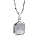 Men's Geometric Square Pendant Necklace