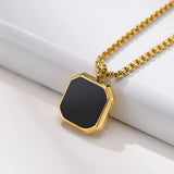 Men's Geometric Square Pendant Necklace