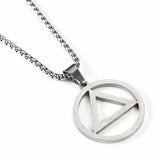 Stainless Steel Geometric Triangle Pendant Necklace