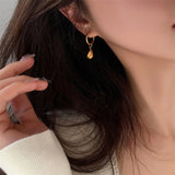 Geometric Water Drop Dangle Earrings 18K PVD Plated