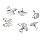 Stainless Steel Ginkgo Leaf Charms Autumn Plant Foliage Pendant