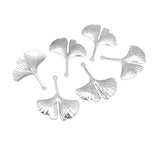 Stainless Steel Ginkgo Leaf Charms Autumn Plant Foliage Pendant