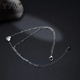 Stainless Steel Girl Heart Anklet Chain Beach Foot Jewelry