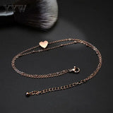 Stainless Steel Girl Heart Anklet Chain Beach Foot Jewelry