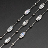 Stainless Steel Glass Beaded Chains for Jewelry Making DIY Accessories Supplies