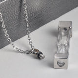 Stainless Steel Glass Container Memorial Necklace Ashes Holder Keepsake